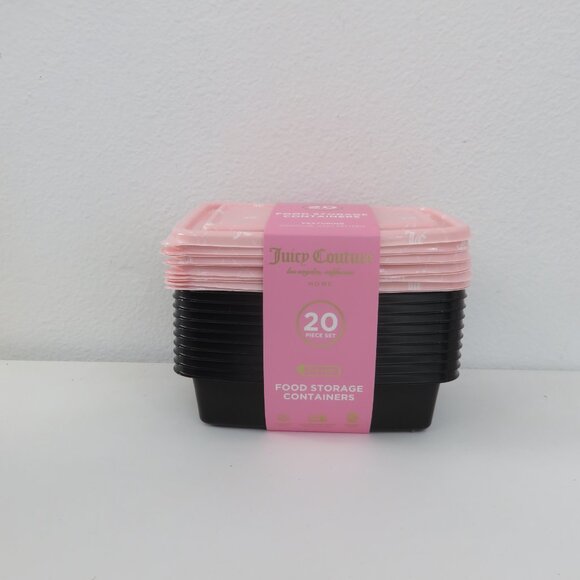 (#103) Juicy Couture14pc Lovely Pink JC Logo Print Food Storage Containers Set - Picture 5 of 5